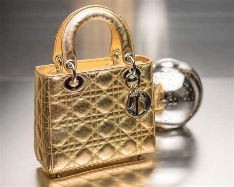 gold lady dior bag